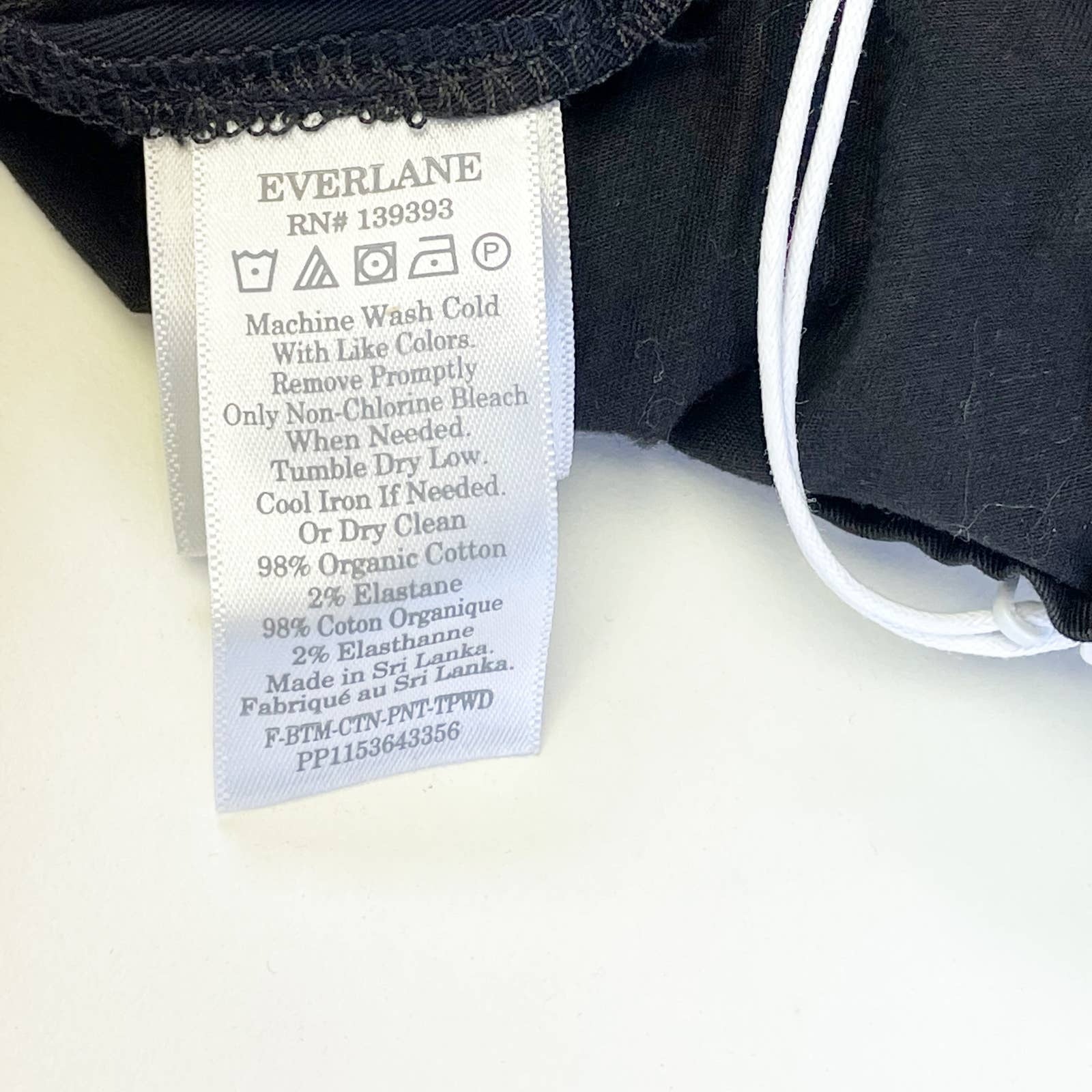 Everlane Womens The Easy Pant Sz 0 Elastic Waist Straight Leg Chino Black NWT
