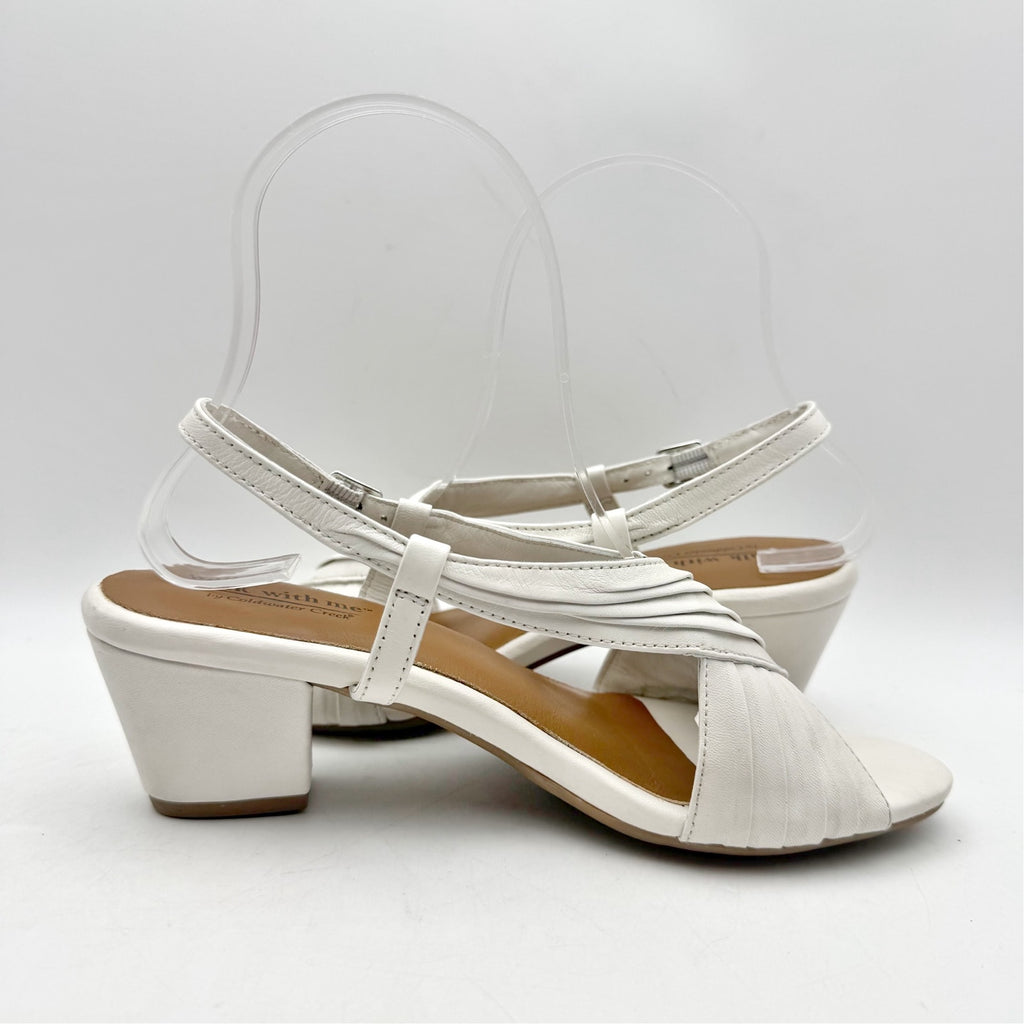 Coldwater Creek Womens Clarissa Slingback Sandals Size 6 White Leather NIB