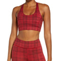 OUTDOOR VOICES Women's Doing Things Sports Bra XS Red Pomegranate Plaid NWT