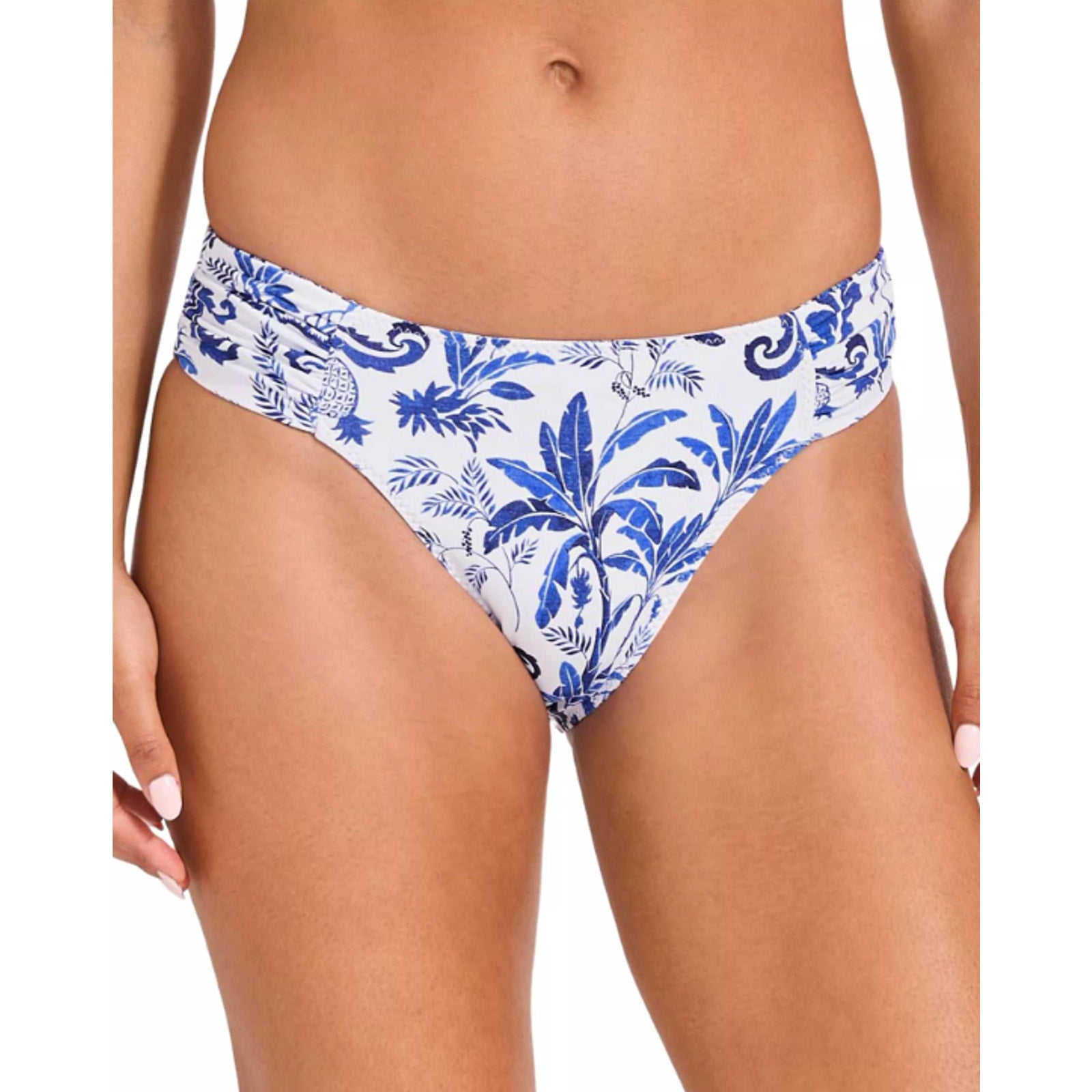 TOMMY BAHAMA Terrazzo Tile Reversible Hipster Bikini Bottom Large Blue Print NWT