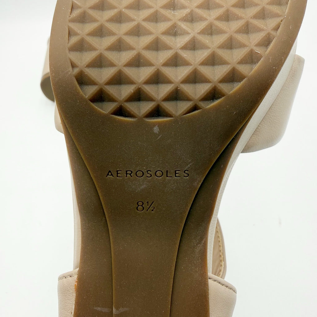 Aerosoles Womens Cosmos Platform Sandals Size 8.5 M Beige NWOB