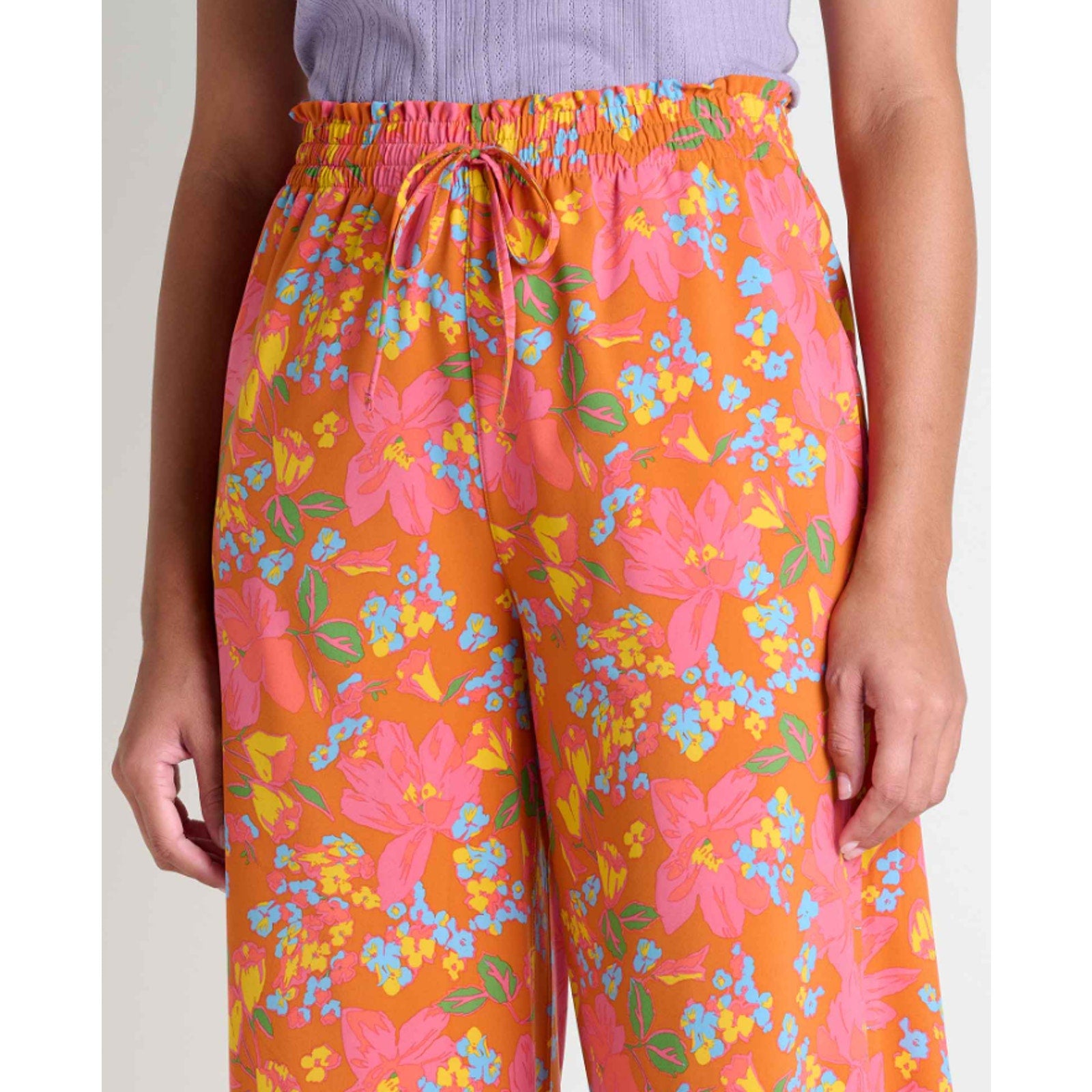 TOAD & CO. Women's Sunkissed Wide Leg Pants Small Orange Persimmon Tulip NWT