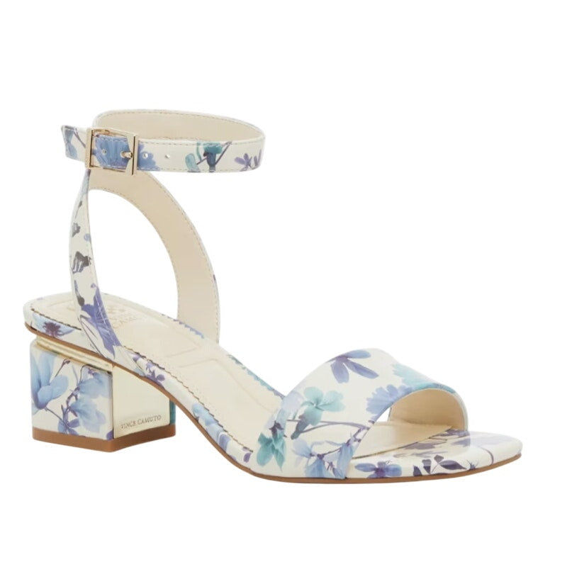 Vince Camuto Womens Acaylee Heeled Sandals US 6.5 M EU 37 Blue Floral NIB
