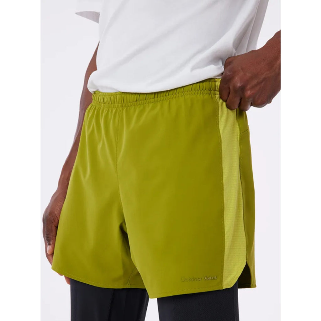 OUTDOOR VOICES Mens High Stride Athletic Shorts XL Green 5" Inseam NWT