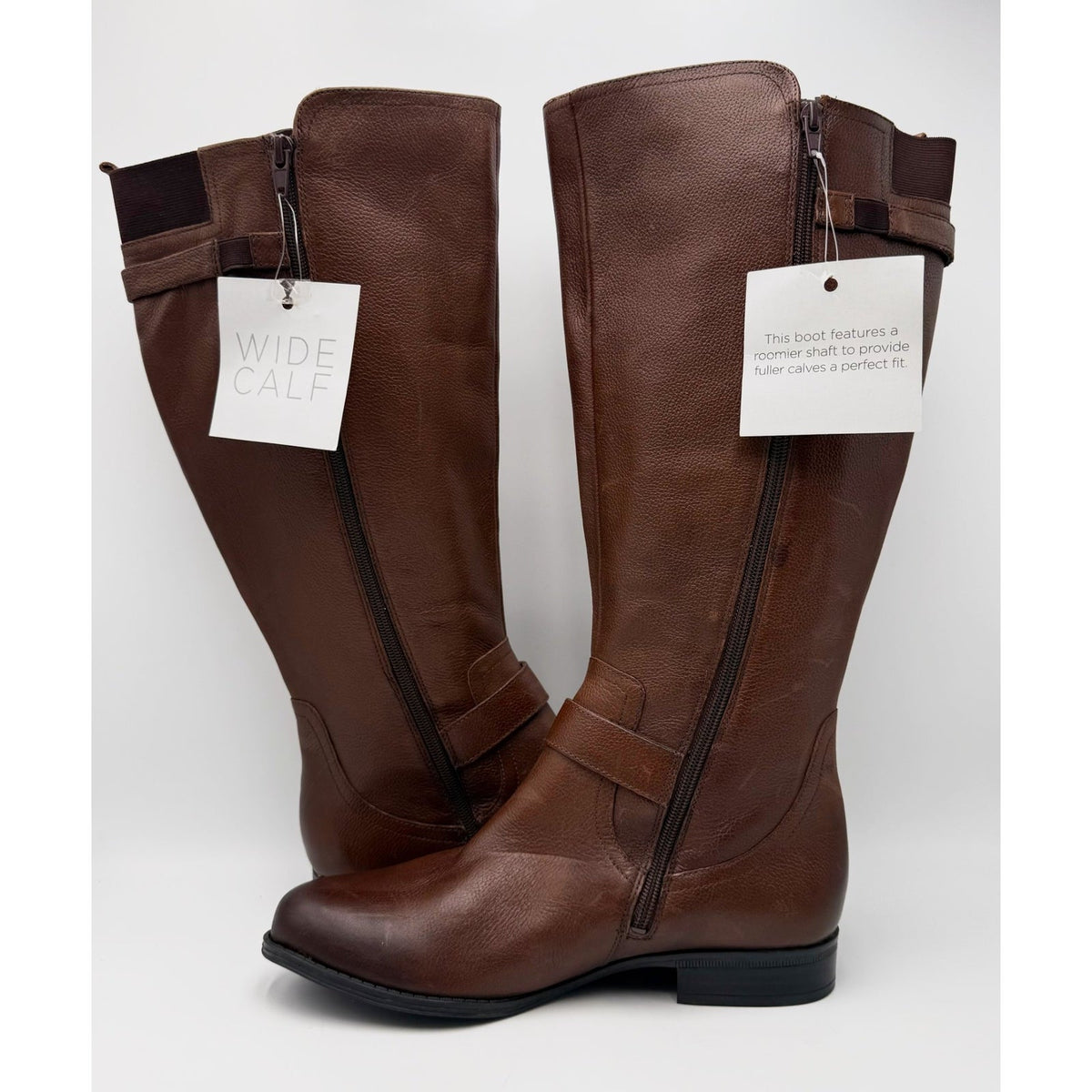 Naturalizer Womens Jillian Wide Calf Knee High Riding Boots Size 9.5 Brown NWOB