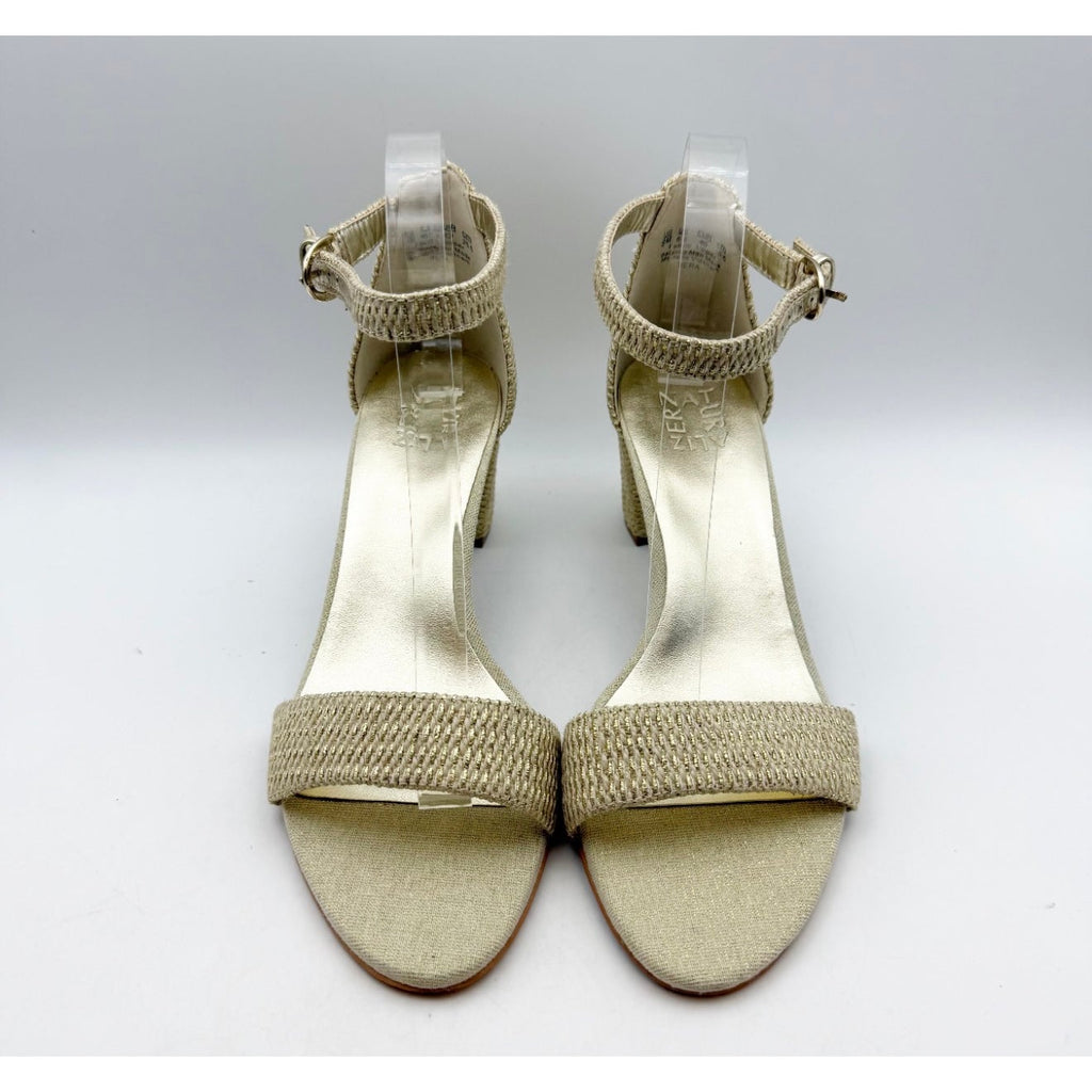 Naturalizer Women's Vera Sandals Size 9 M EU 40 Natural Gold Woven Fabric NWOB