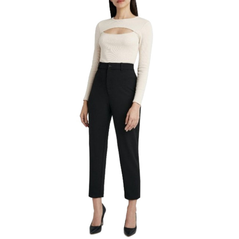 BCBGENERAION Women's Knit Ankle Pants Small Black Stretch Tapered Leg NWOT