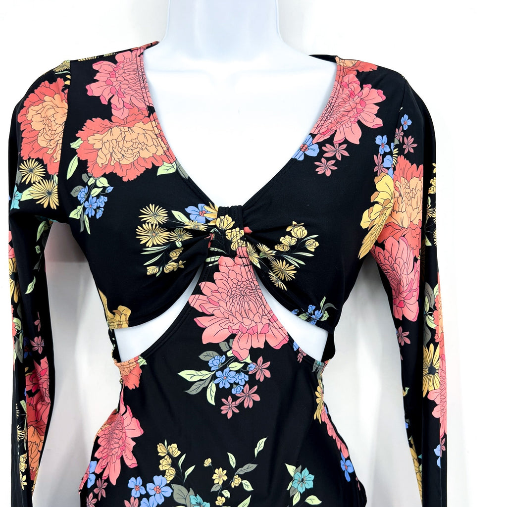 O'NEILL Women's Kali Floral Key West Surf Suit Medium Black Long Sleeve NWT