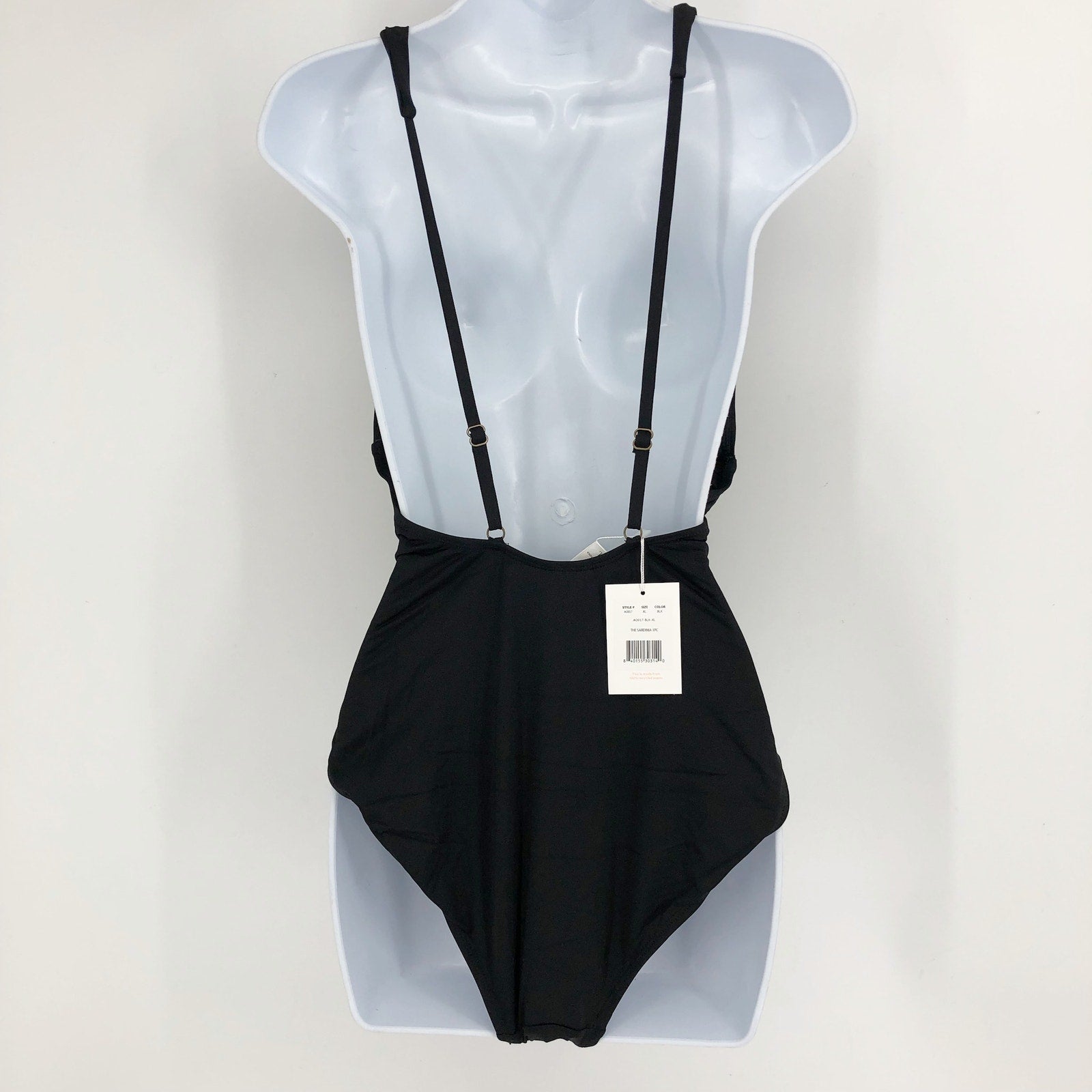 ANDIE SWIM Sardinia One Piece Swimsuit Size XL Flat Black Plunge V-Neck