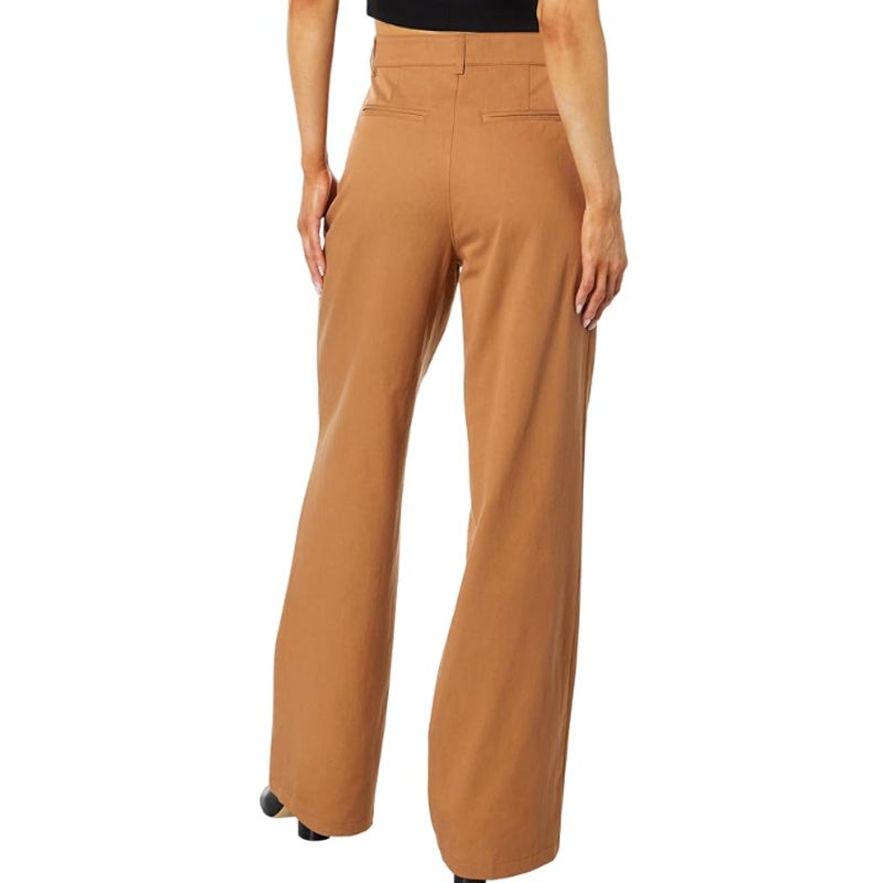 PAIGE Women's Merano Pleated Wide Leg Pants Size 10 Golden Tan Trousers NWOT