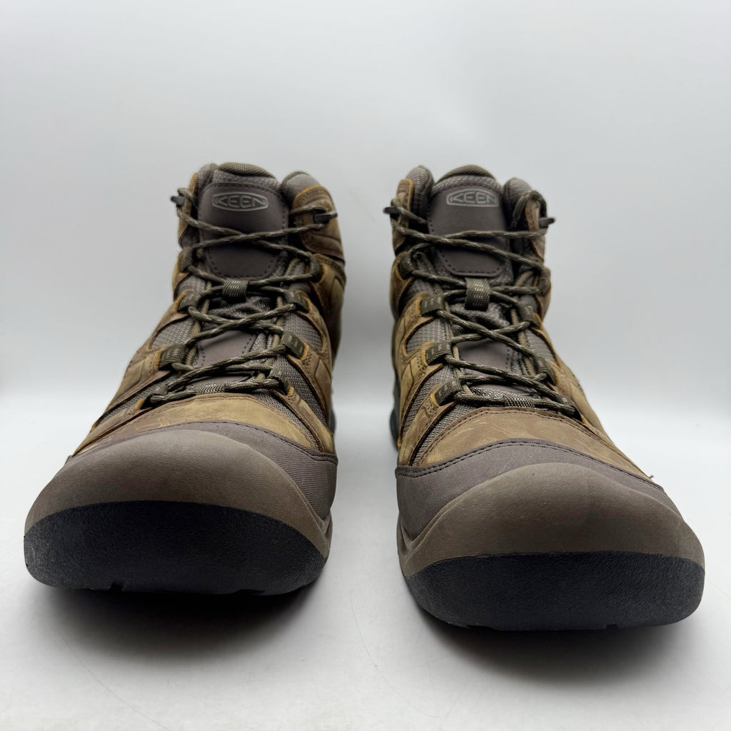Keen Mens Circadia Mid Hiking Boots US 14 EU 47.5 Brown Leather Waterproof NWOB