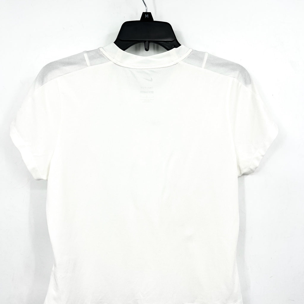 NIKE Womens Court Advantage Tennis T-Shirt Large White Short Sleeve Dri-Fit NWOT