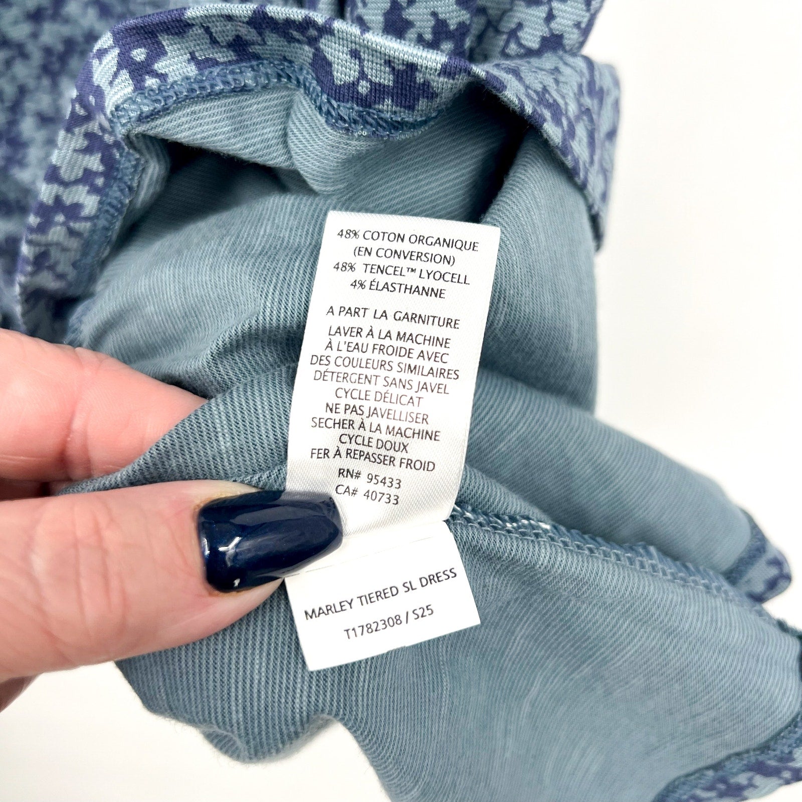 TOAD & CO Women's Marley Tiered Tank Dress Medium Blue Floral Tonal Print NWT