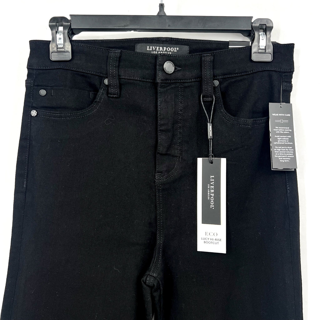 LIVERPOOL Women's Lucy Bootcut Jeans 6/28 Black Rinse High-Rise Stretch NWT