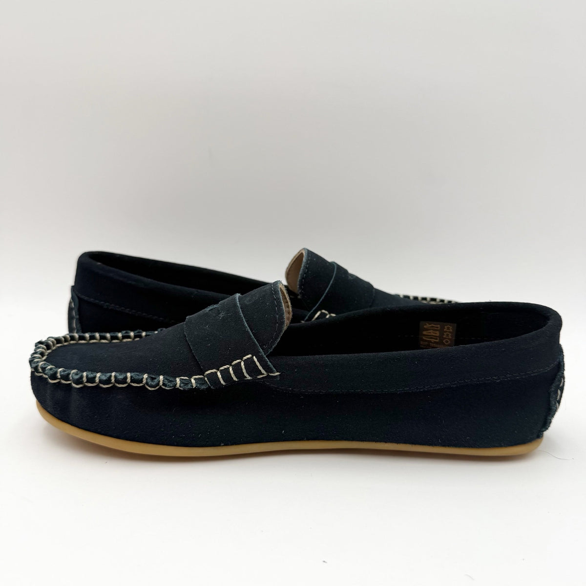 Elephantito Big Boys Alex Driver Moccasin Loafers Size 5 Navy Blue Suede NWOB