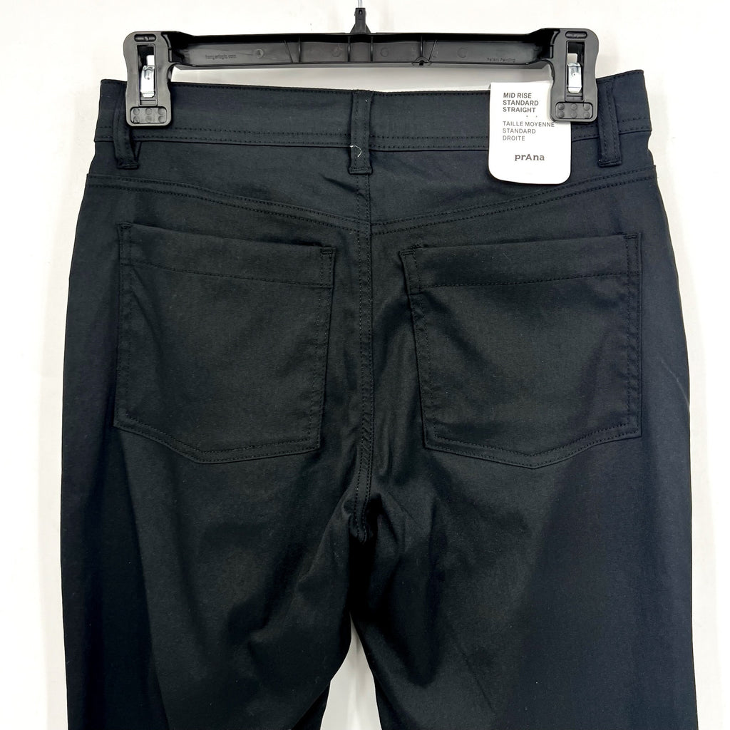 PRANA Women's Zion Halle Pants Size 0 Black Straight Leg 30" Inseam Stretch NWT