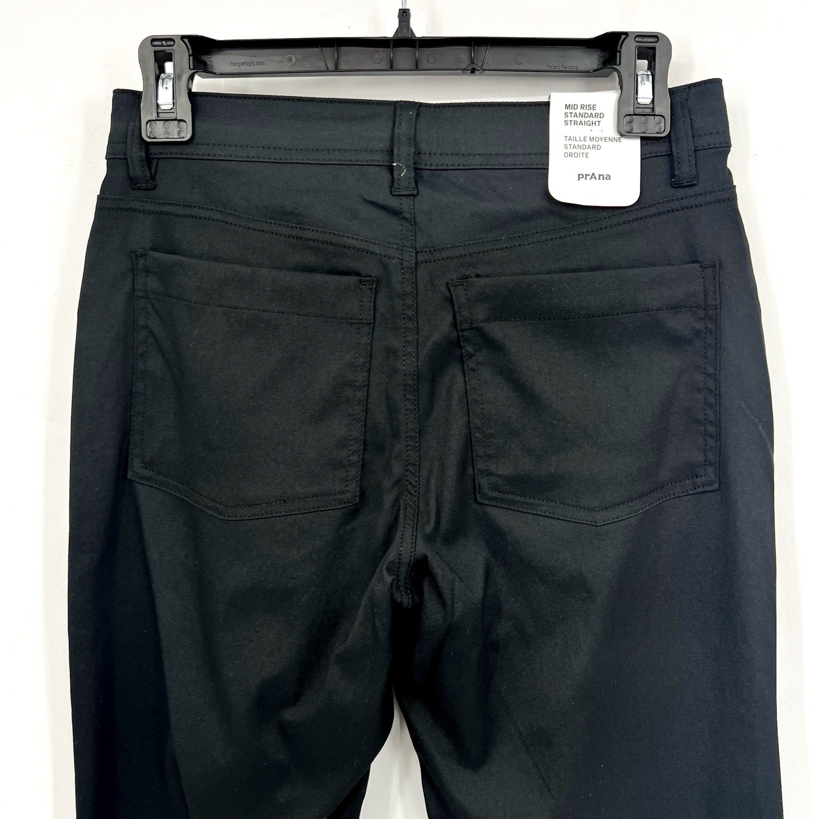 PRANA Women's Zion Halle Pants Size 0 Black Straight Leg 30" Inseam Stretch NWT