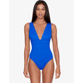 LAUREN RALPH LAUREN V Neck One Piece Swimsuit Sz 14 Royal Blue Beach Club NWT