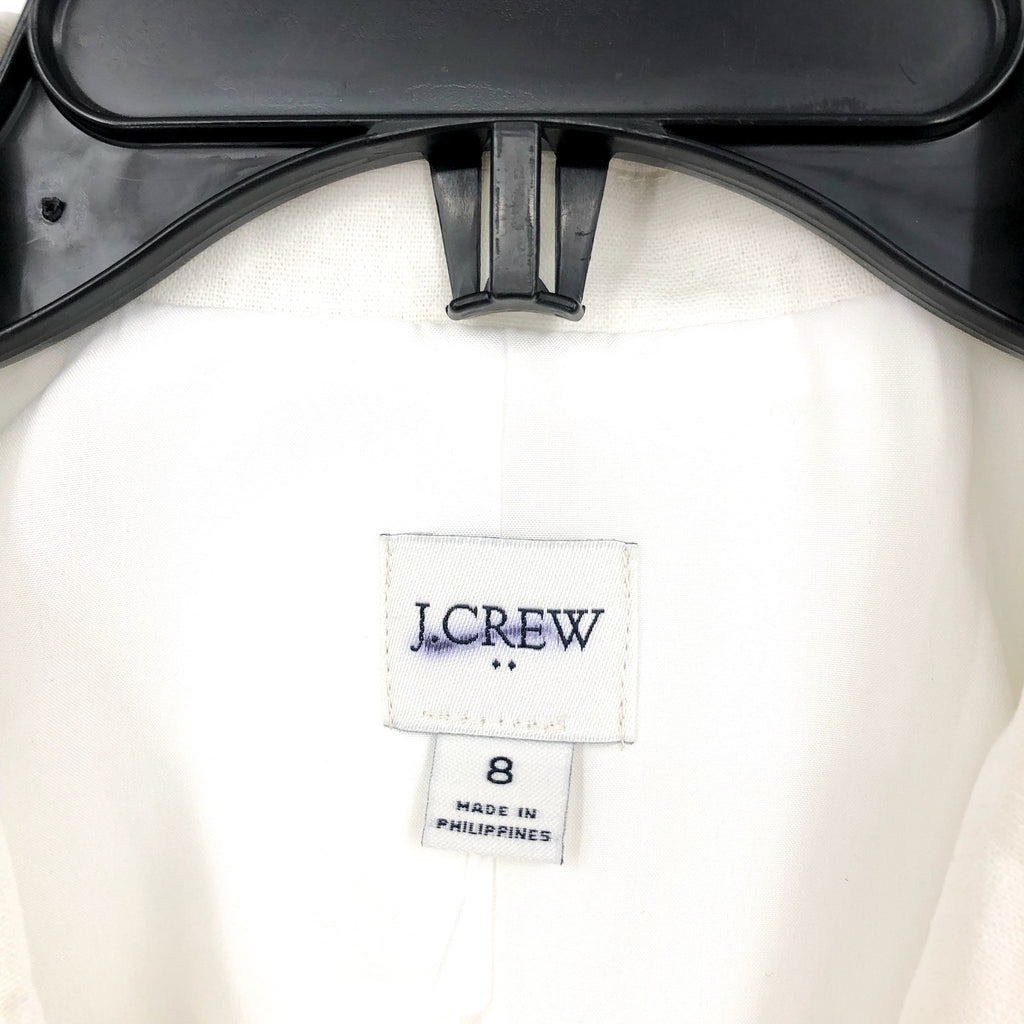 J.CREW Women's Holland Blazer Size 8 White One-Button Linen-blend AL222 NWT