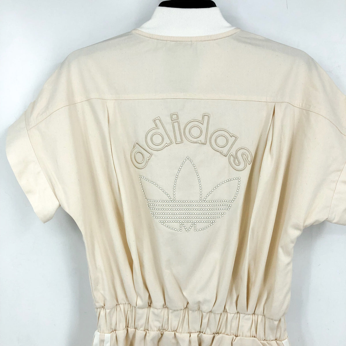 ADIDAS Women's Originals No-dye Jumpsuit Small Off-White Short Sleeve NWT