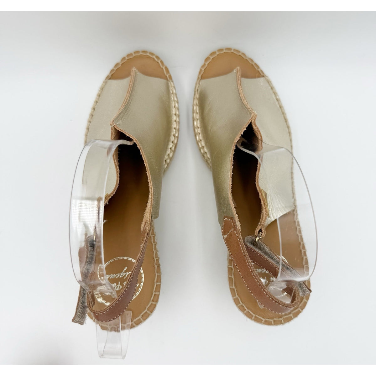 Toni Pons Womens Lugano Espadrille Wedge Sandals EU 39 US Size 8.5 Gold NWOB