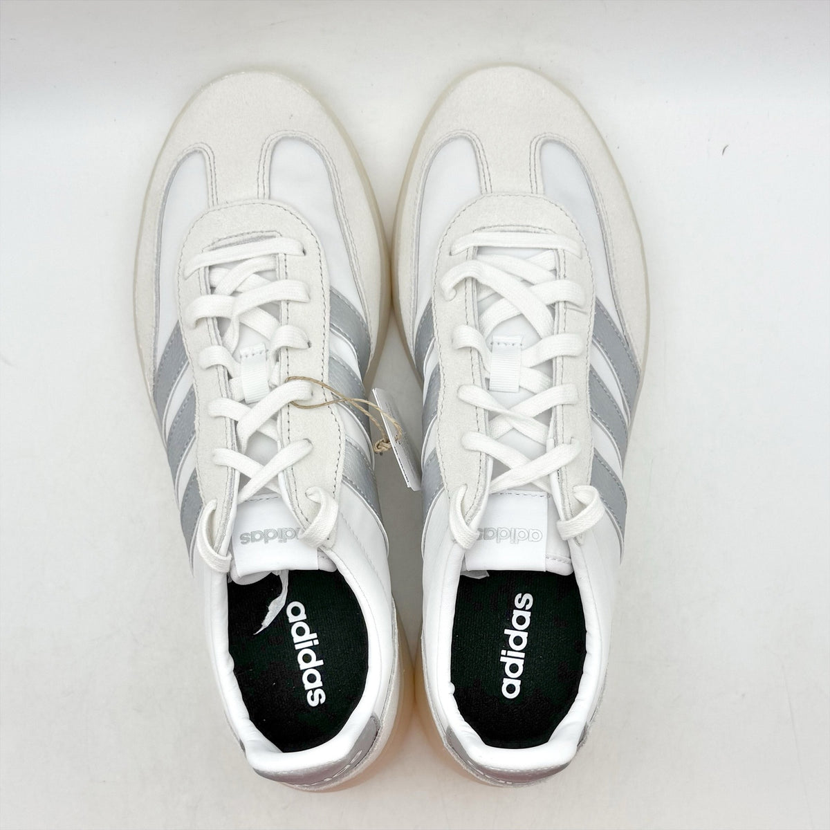 Adidas Womens Barreda Decode Casual Sneakers SIZE 11 White Silver Suede NIB
