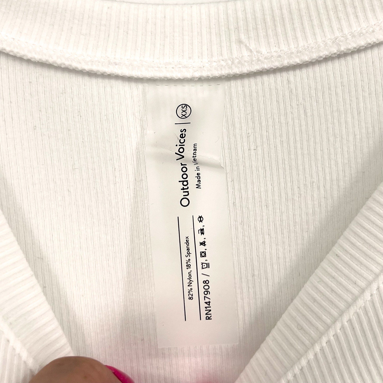 OUTDOOR VOICES Women's SuperForm Rib Long Sleeve Tee XXS White NWT