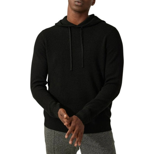 GOOD MAN BRAND Men's Waffle Knit Hoodie Merino Wool Black Large