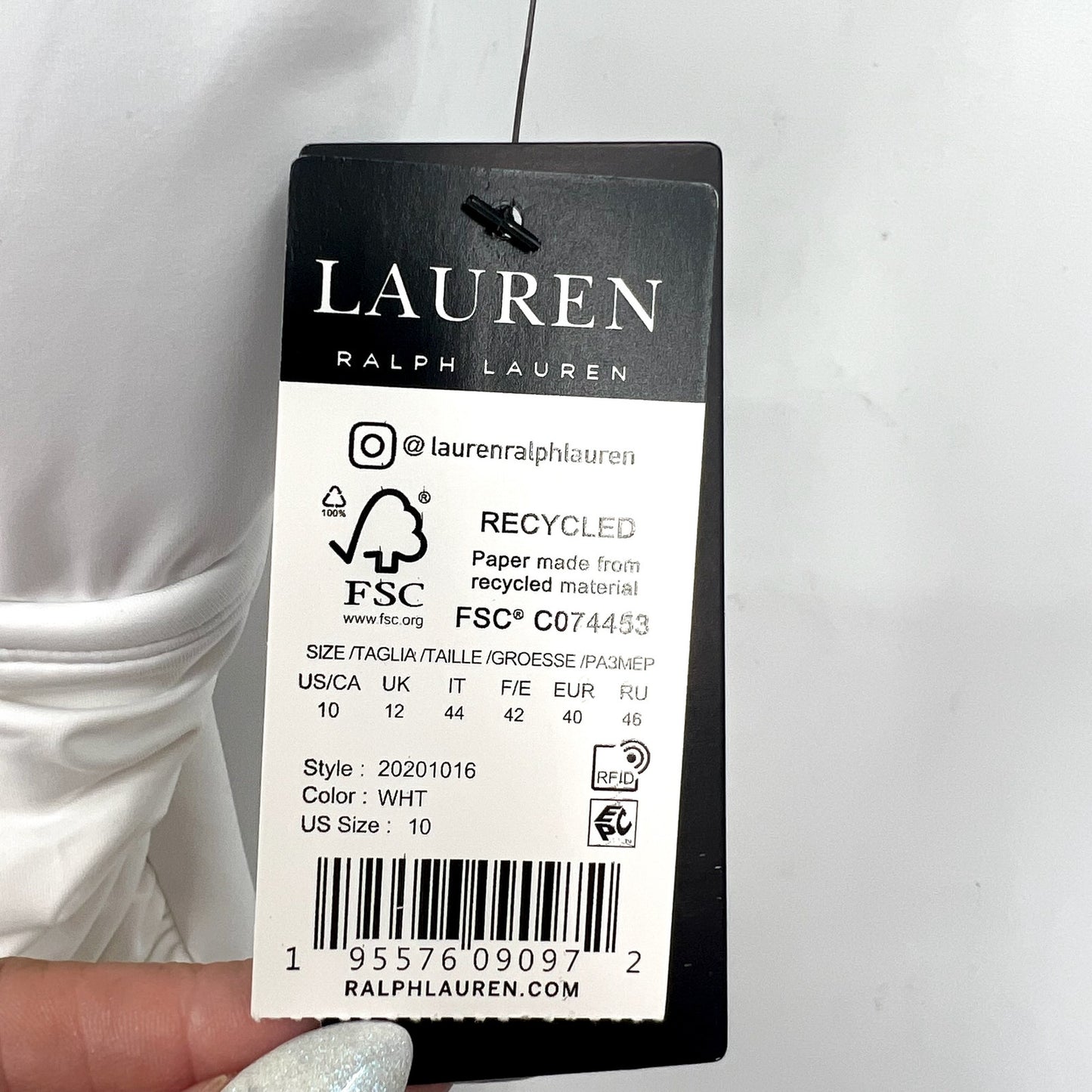 LAUREN RALPH LAUREN One Piece Swimsuit Size 10 White Beach Club Solid Ring NWT