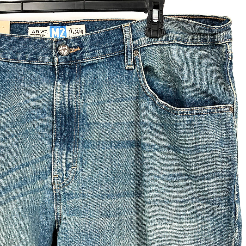 ARIAT Mens M2 Relaxed Legacy Boot Cut Jeans 40x34 Blue Wash Granite NWT