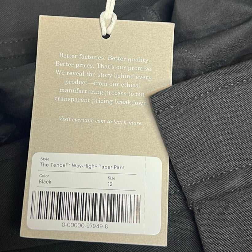 EVERLANE Women's Way High Draped Tapered Pants Size 12 Black Tencel NWT
