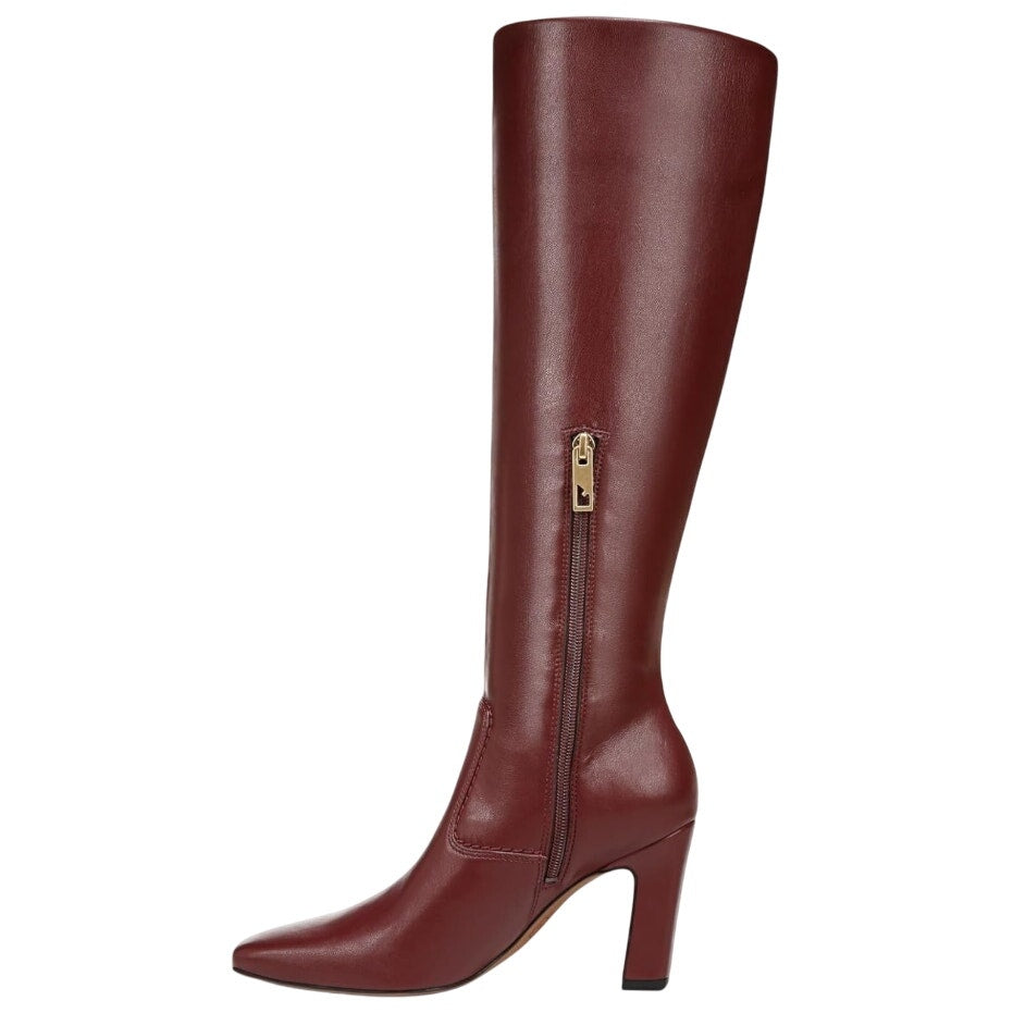 Franco Sarto Womens Bowman Knee High Boots Size 7.5 M Wide Calf Red Burgundy NIB