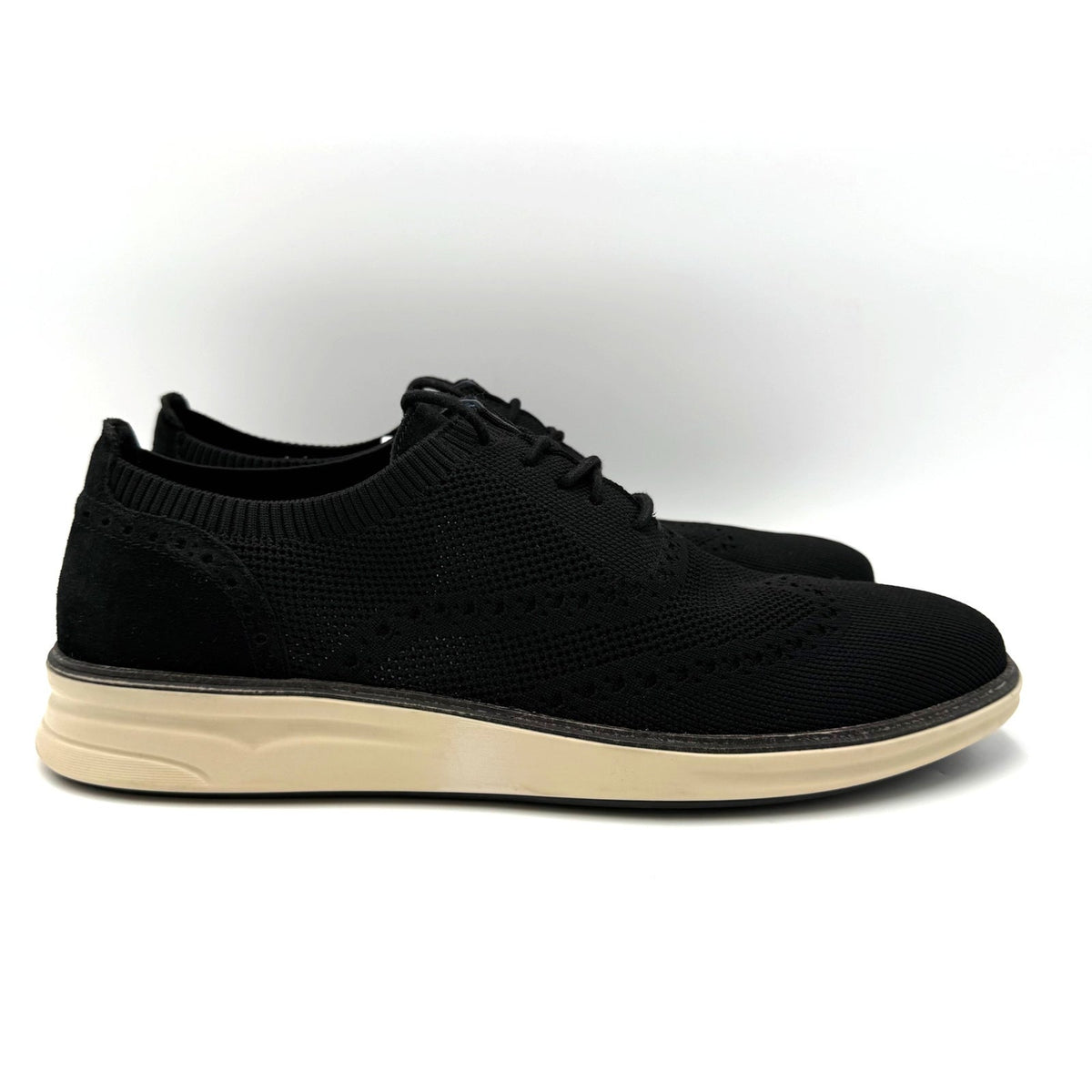 Vince Camuto Mens Hampt Wingtip Oxford Sneakers Size 11.5 Black Knit NIB