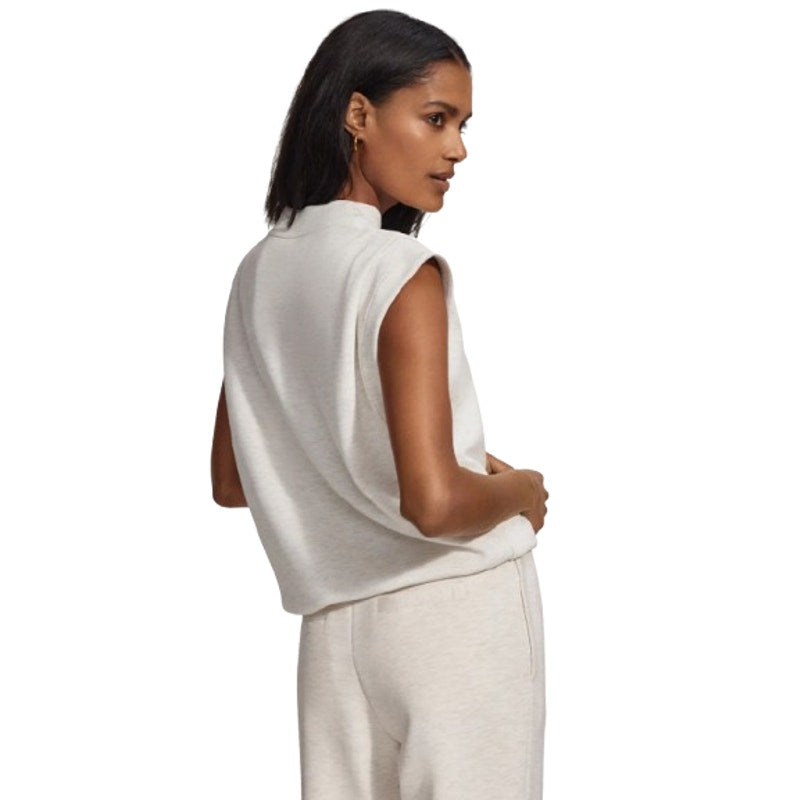 VARLEY Women's Otis Sleeveless Sweatshirt Size XS Ivory Marl Crewneck NWT