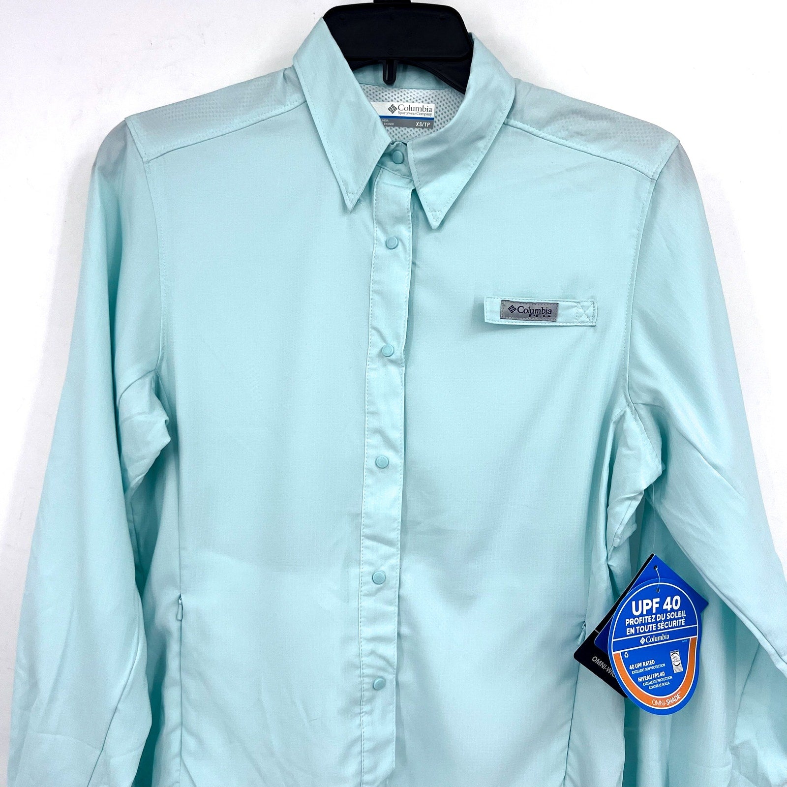 COLUMBIA Women's PFG Tamiami II Long Sleeve Shirt XS Green Misty Jade UPF 40 NWT