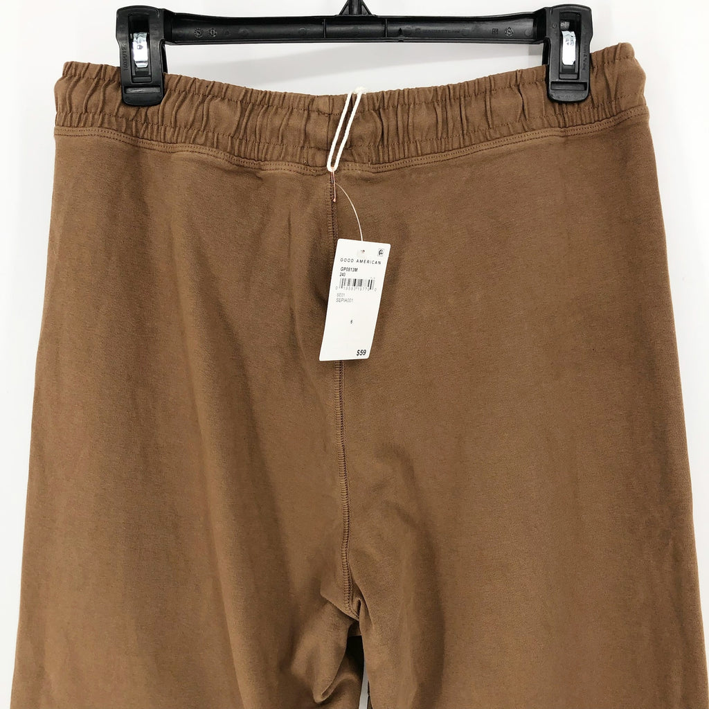 GOOD AMERICAN Essential Tie-Waist Leggings 3XL Tan Sepia Cotton Jersey NWT