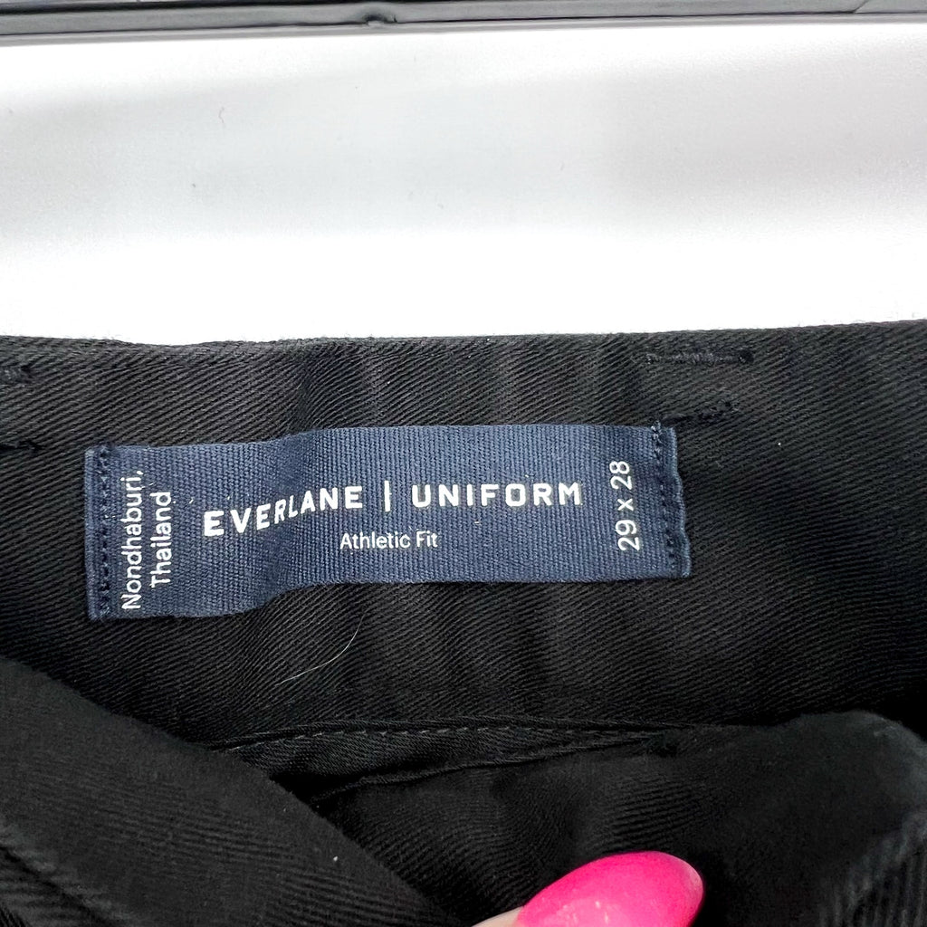 EVERLANE Uniform Mens Performance Chino Pants 29x28 Black Athletic Fit NWT