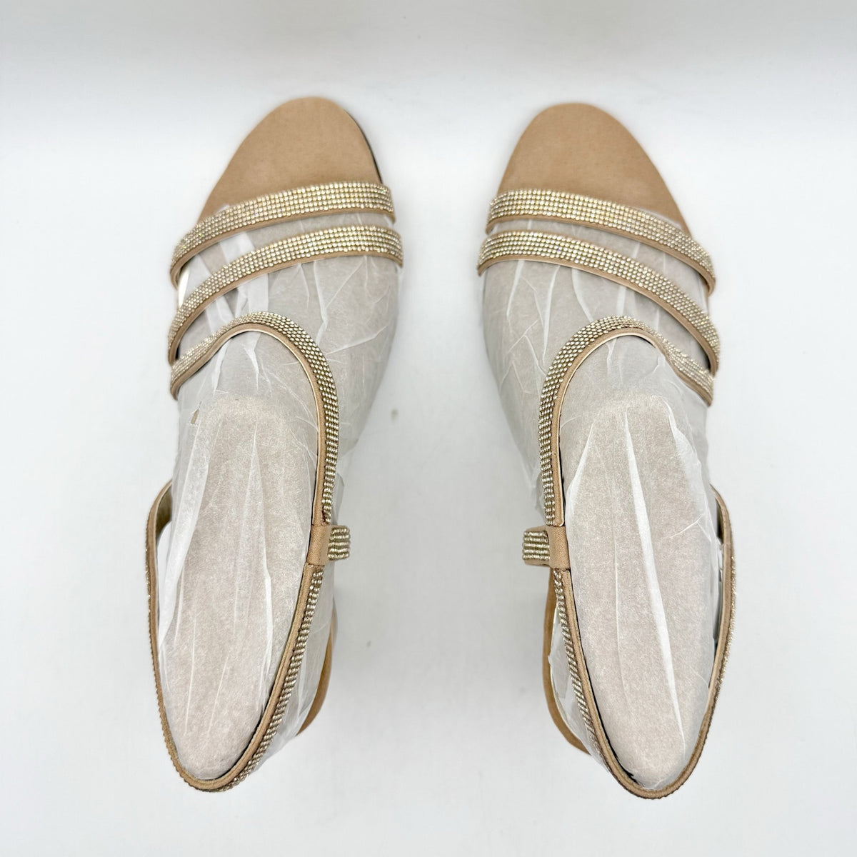 Naturalizer Womens Vanessa Heeled Sandals Size 8.5 Beige Suede Rhinestone NIB