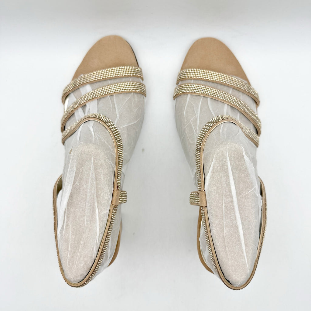 Naturalizer Womens Vanessa Heel US 8.5 M EU 38.5 Beige Suede Rhinestone NIB