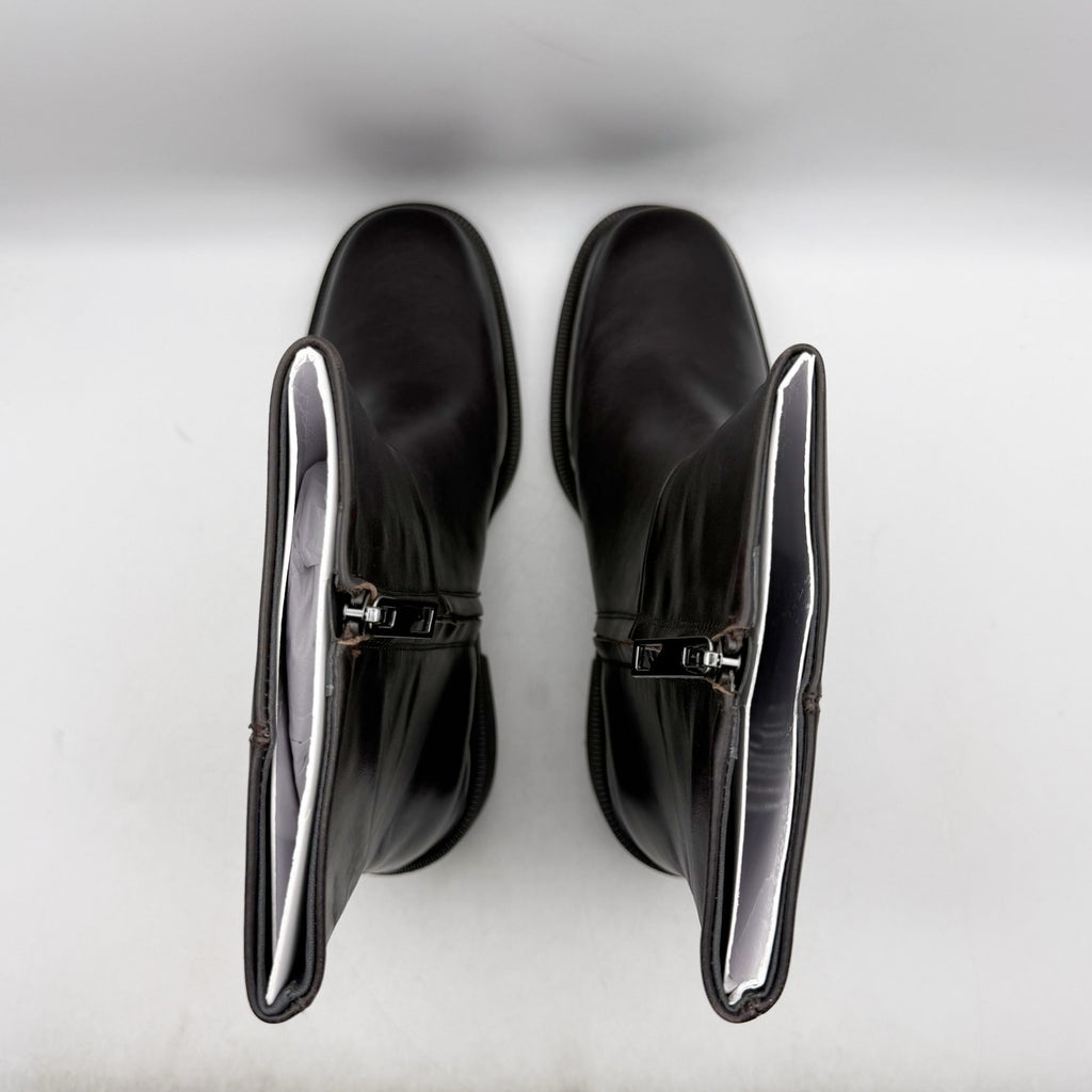 Franco Sarto Womens Kyra Heeled Boots US 9.5 Black Leather NWOB