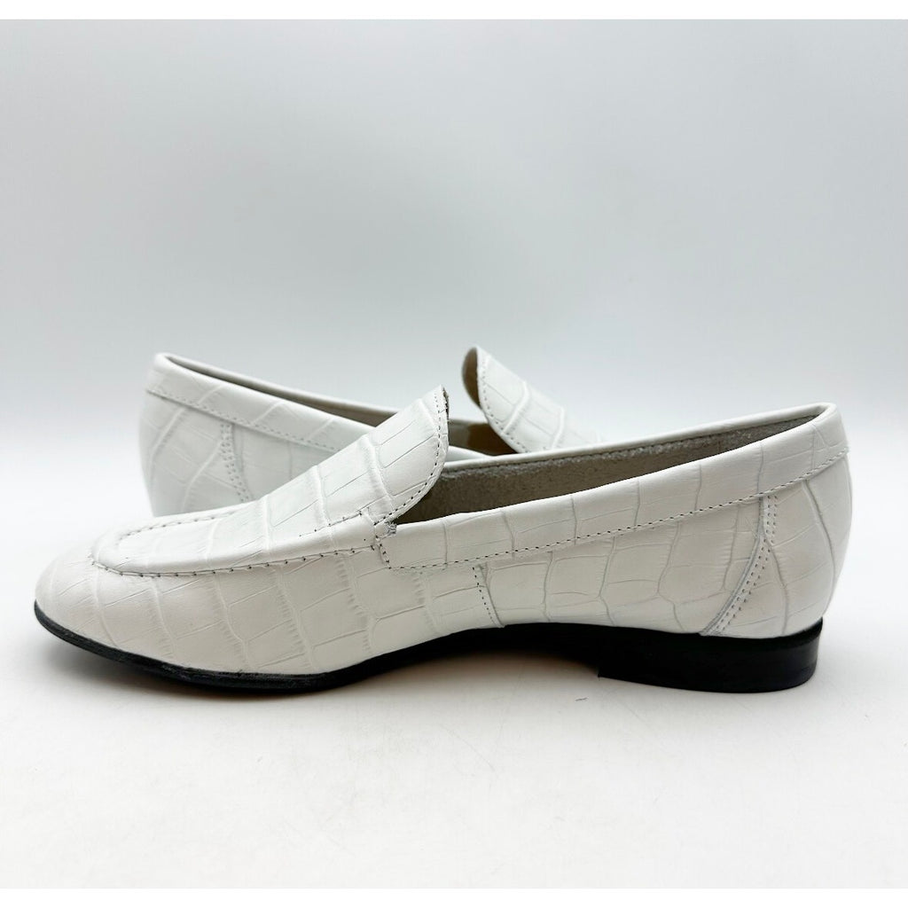 Marc Joseph New York Womens Madison Ave Loafers Size 5 M White Croco Leather NIB