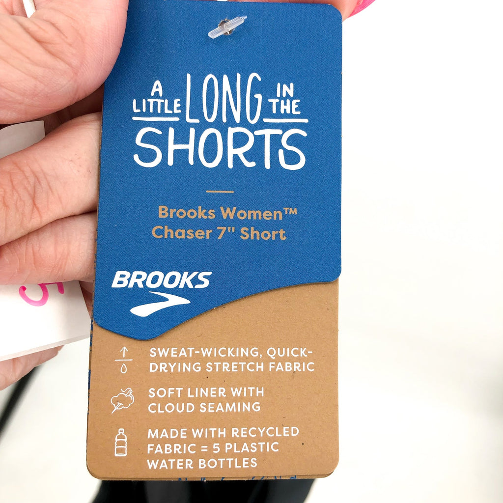BROOKS Women's Chaser 7" Running Shorts Size Small Black Athletic Stretch NWT
