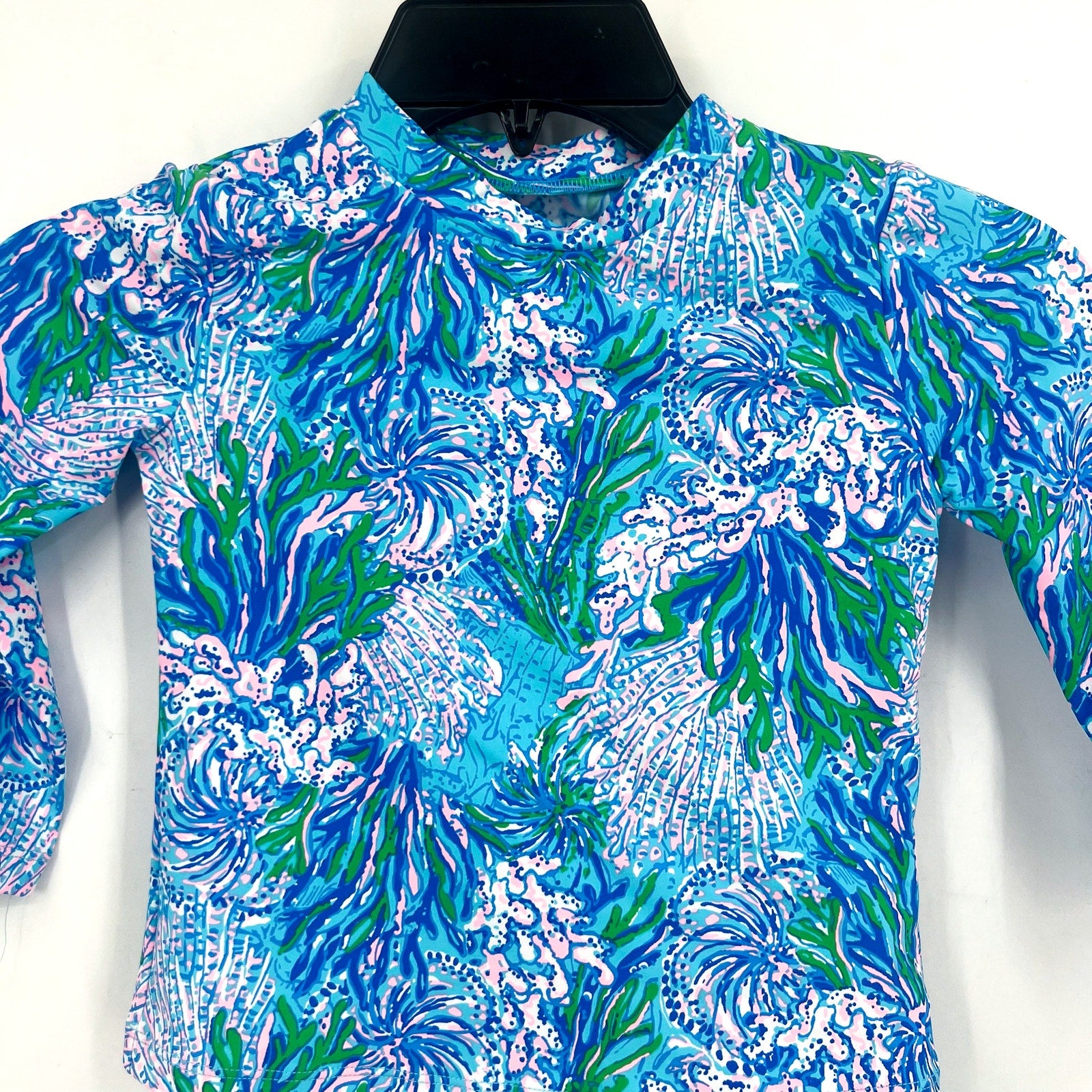 LILLY PULITZER Girls Bobby Rashguard Swimsuit Set Size 7 Los Olas Aqua Blue NWT