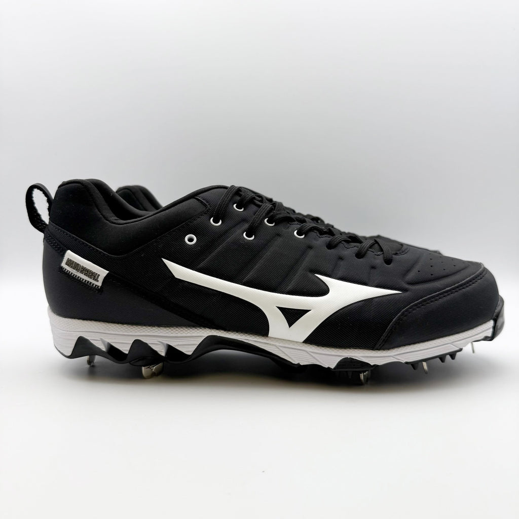 Mizuno Mens 9 Spike Ambition 2 Low Metal Baseball Cleats US 11 Black White NWOB