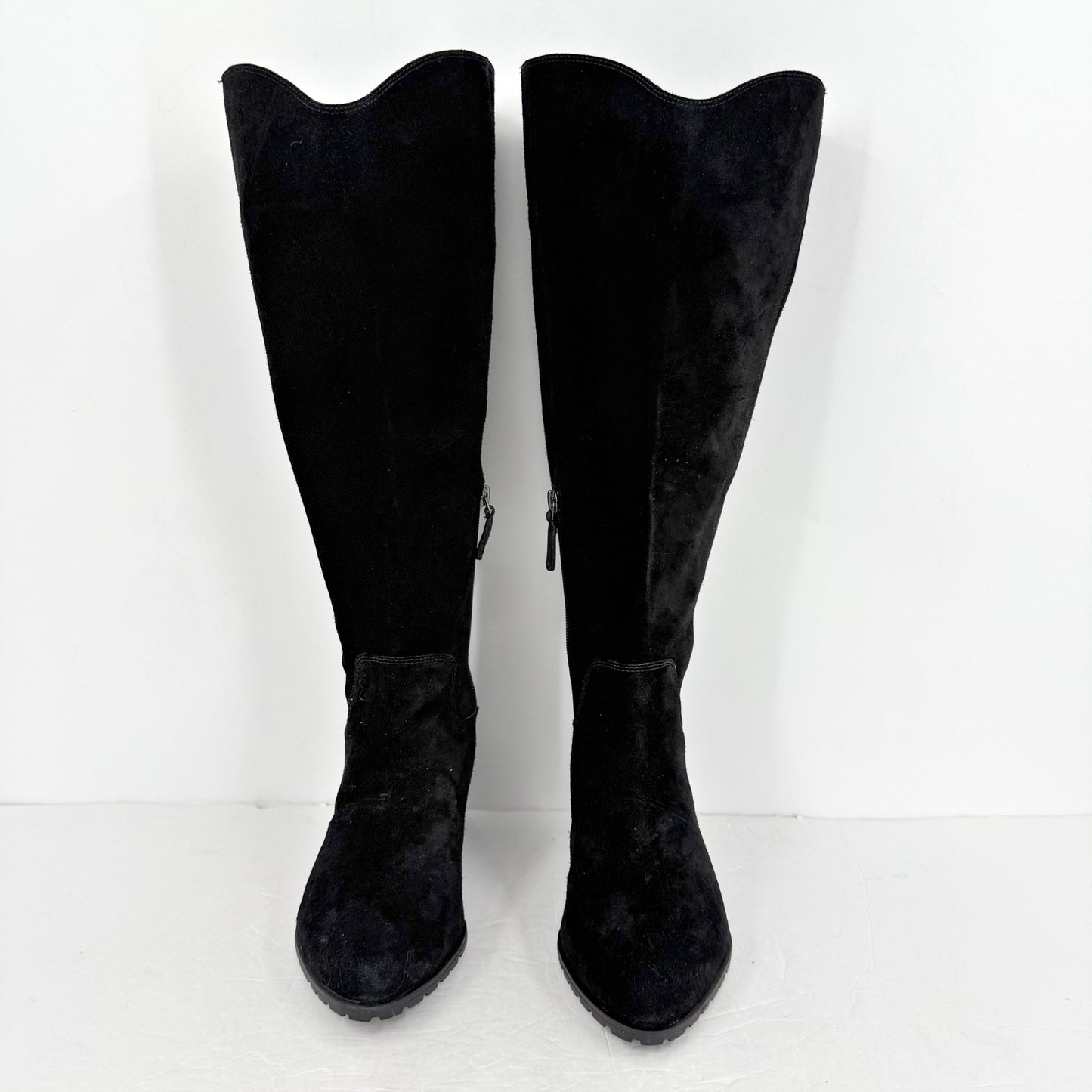 Vionic Women Bixby Knee High Boot 8.5 Wide WC Black Suede Water Repellent NWOB