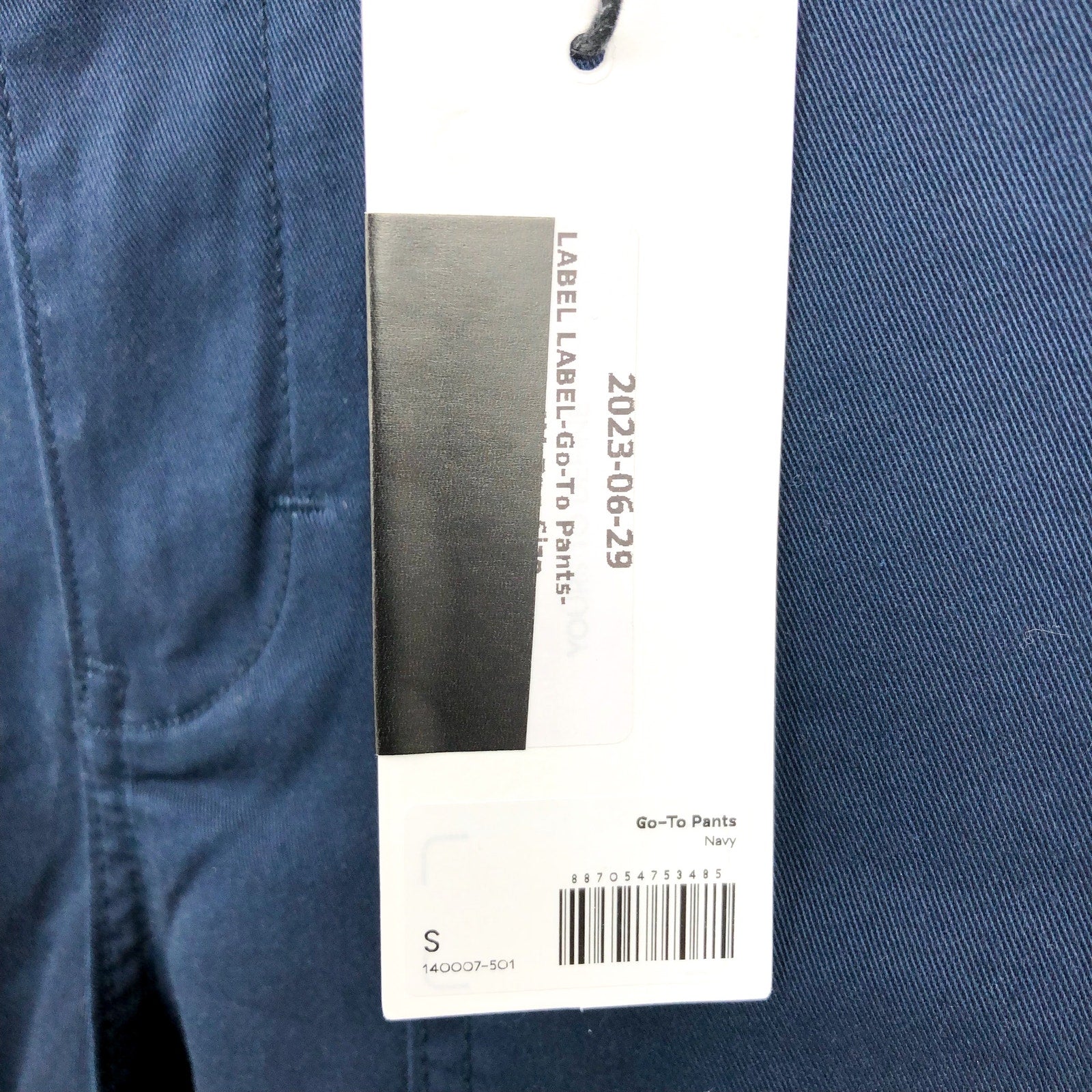 LABEL Womens Go-To Pants Small Navy Blue Relaxed Fit High Rise Crop Pockets NWT