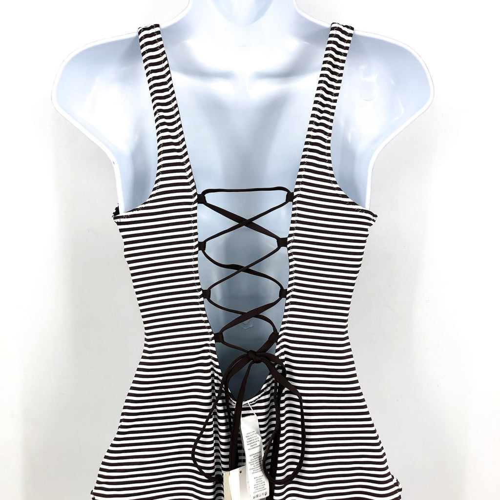 TOMMY BAHAMA Breaker Bay Reversible One-Piece Swimsuit Size 14 Brown NWT