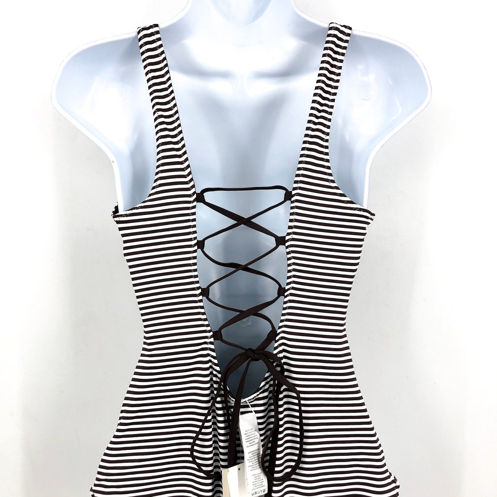 TOMMY BAHAMA Breaker Bay Reversible One-Piece Swimsuit Size 14 Brown NWT