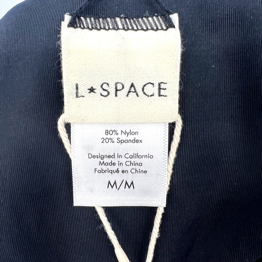L*SPACE Women's Quinn Classic Bikini Bottom Medium Black V Front NWT