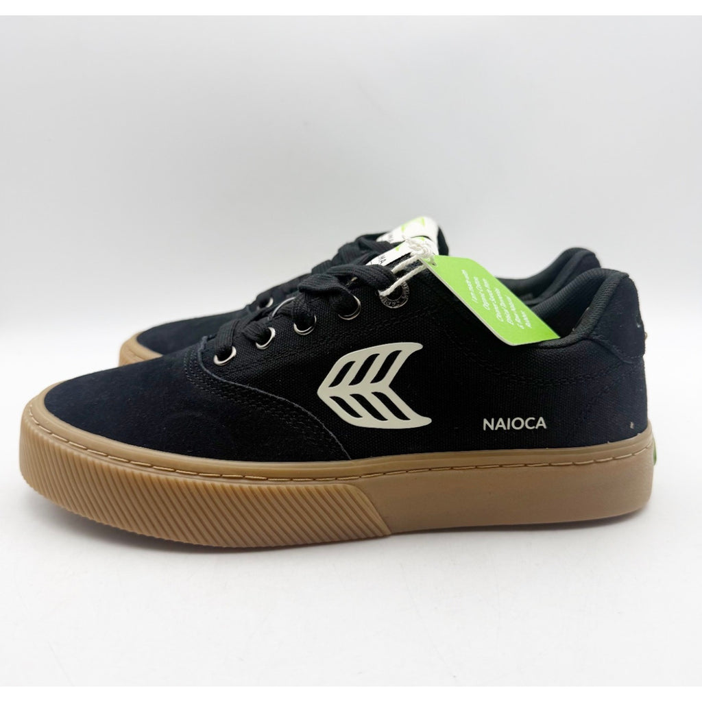 Cariuma Womens Naioca Pro Skate Low Sneakers Size 8 Black Gum Canvas Suede NIB